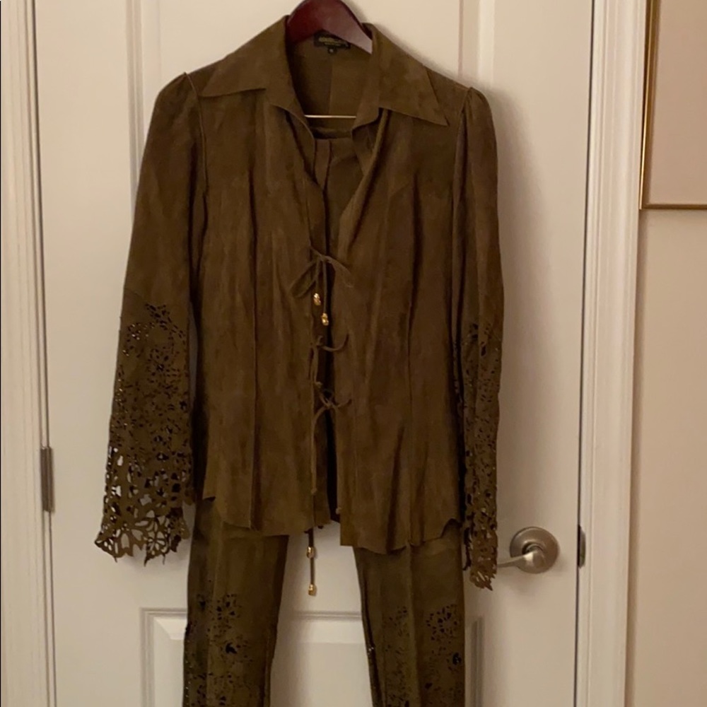 Suede pantsuit